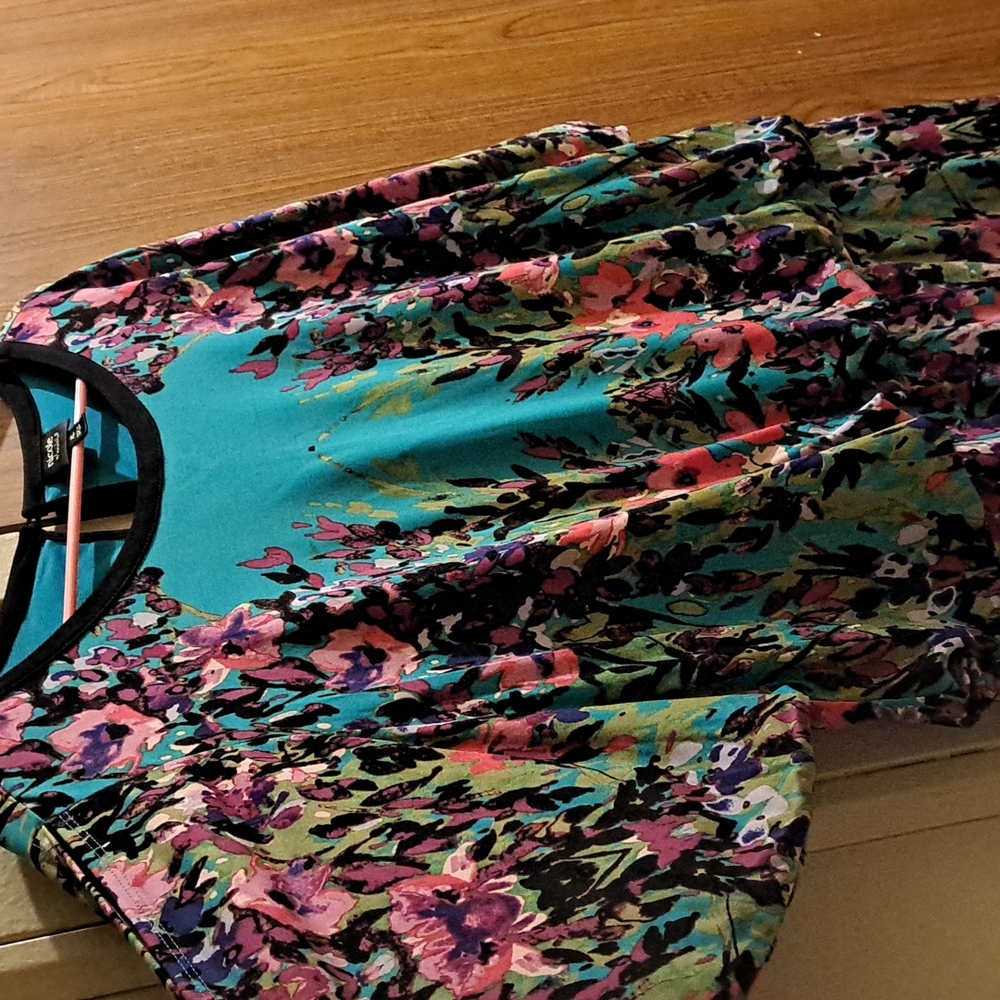 Multi-color Floral blouson dress